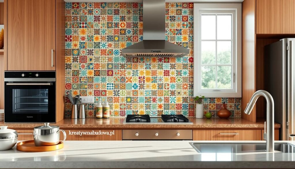backsplash z mozaiki