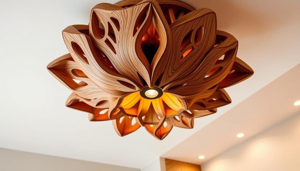 drewniane lampy
