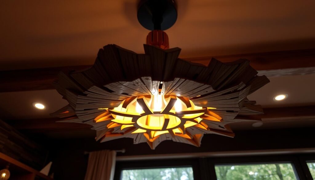 lampa sufitowa drewniana
