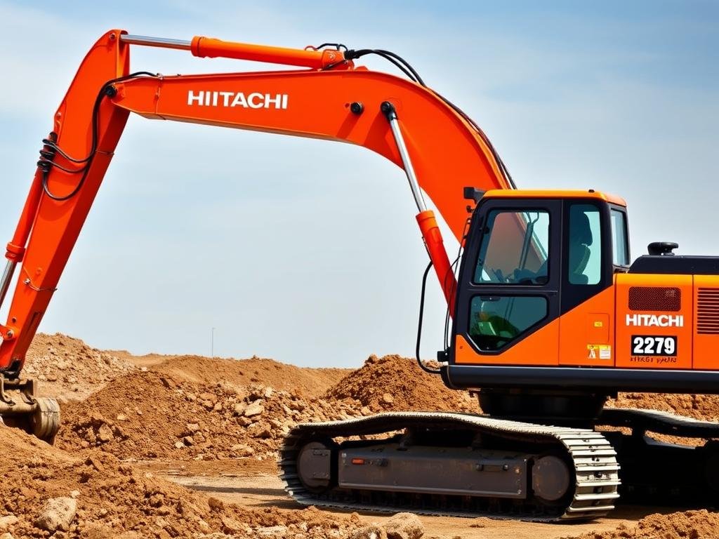 Koparka Hitachi ZX210LC-6 podczas prac budowlanych Koparka Hitachi ZX210LC-6 podczas prac budowlanych