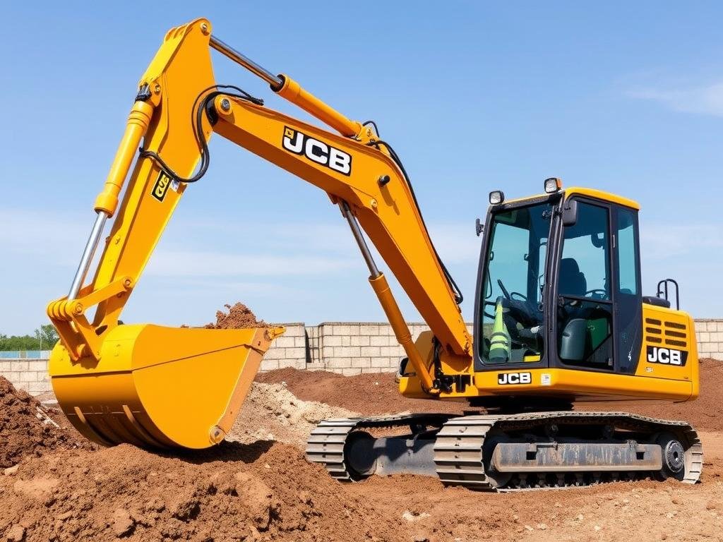 Koparka JCB JS220LC podczas prac ziemnych Koparka JCB JS220LC podczas prac ziemnych