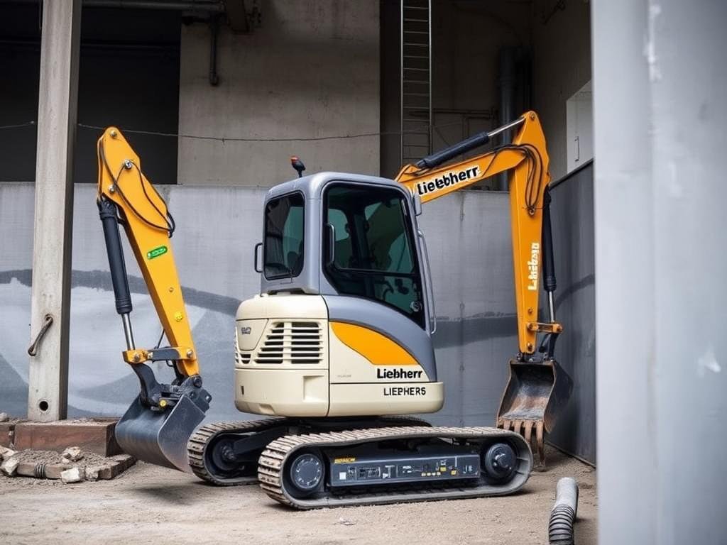Koparka Liebherr R 920 Compact podczas prac w ograniczonej przestrzeni Koparka Liebherr R 920 Compact podczas prac w ograniczonej przestrzeni