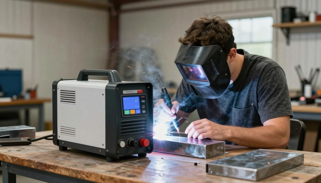 Spawarka do użytku domowego w akcji - spawanie elementów metalowych